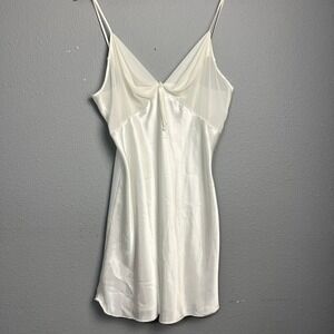 Val Mode Lingerie Slip Mini‎ Dress Peignoir Sheer Detail White Coquette Medium